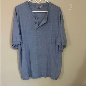 Basic Editions Light Blue Short Sleeve Henley